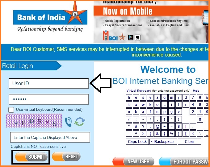 boi internet banking