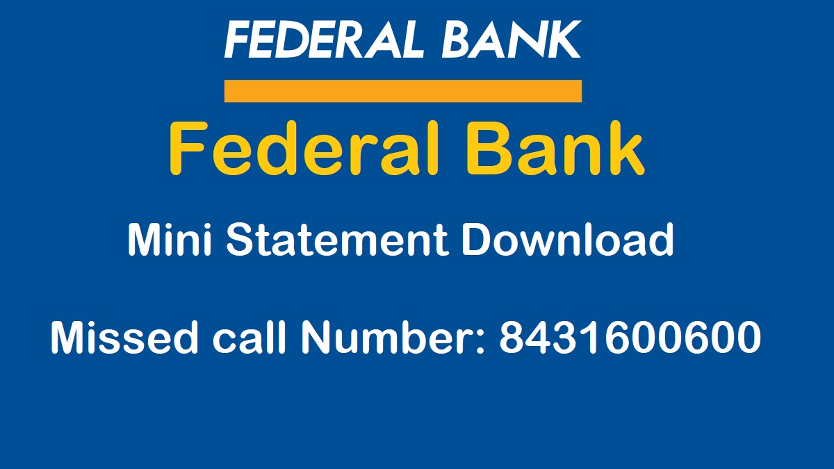 Federal Bank Statement