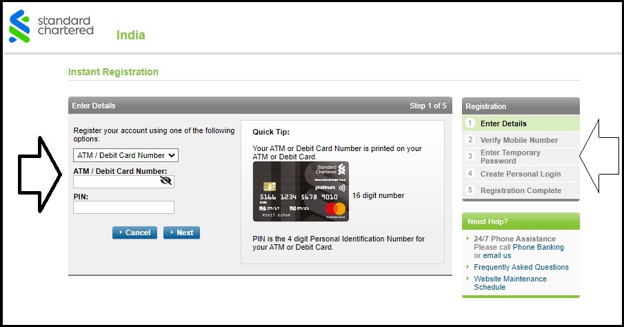 standard chartered bank india login