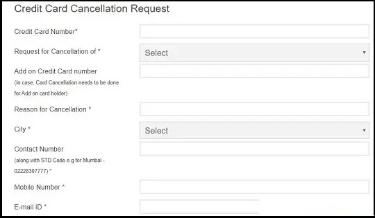 icici bank credit card closure form