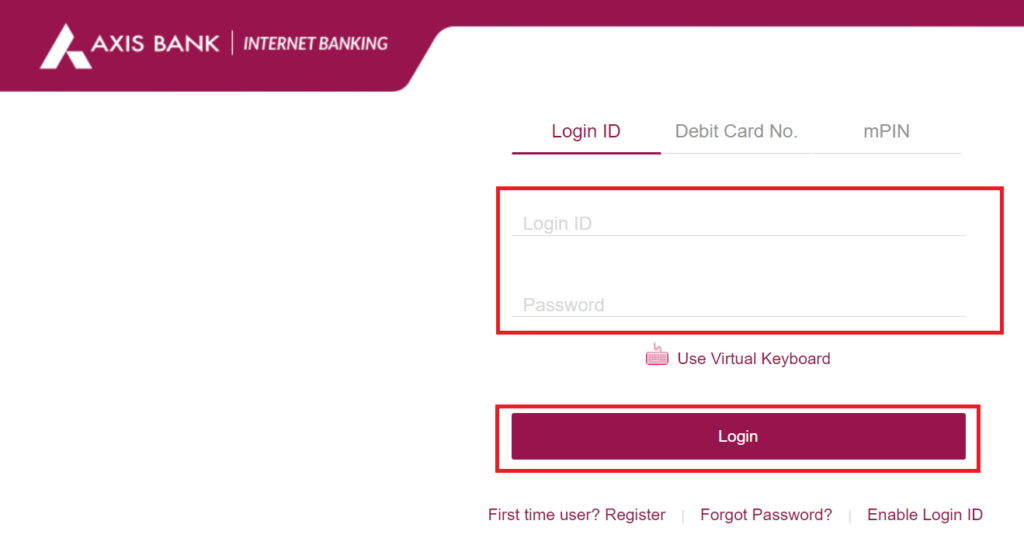 Axis bank net banking login