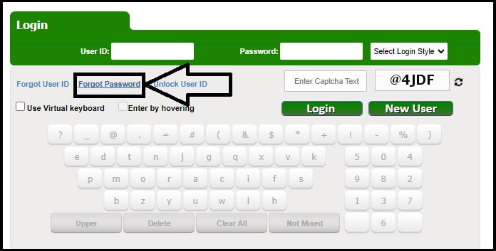 kvb online banking reset password