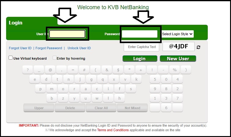 kvb net banking login